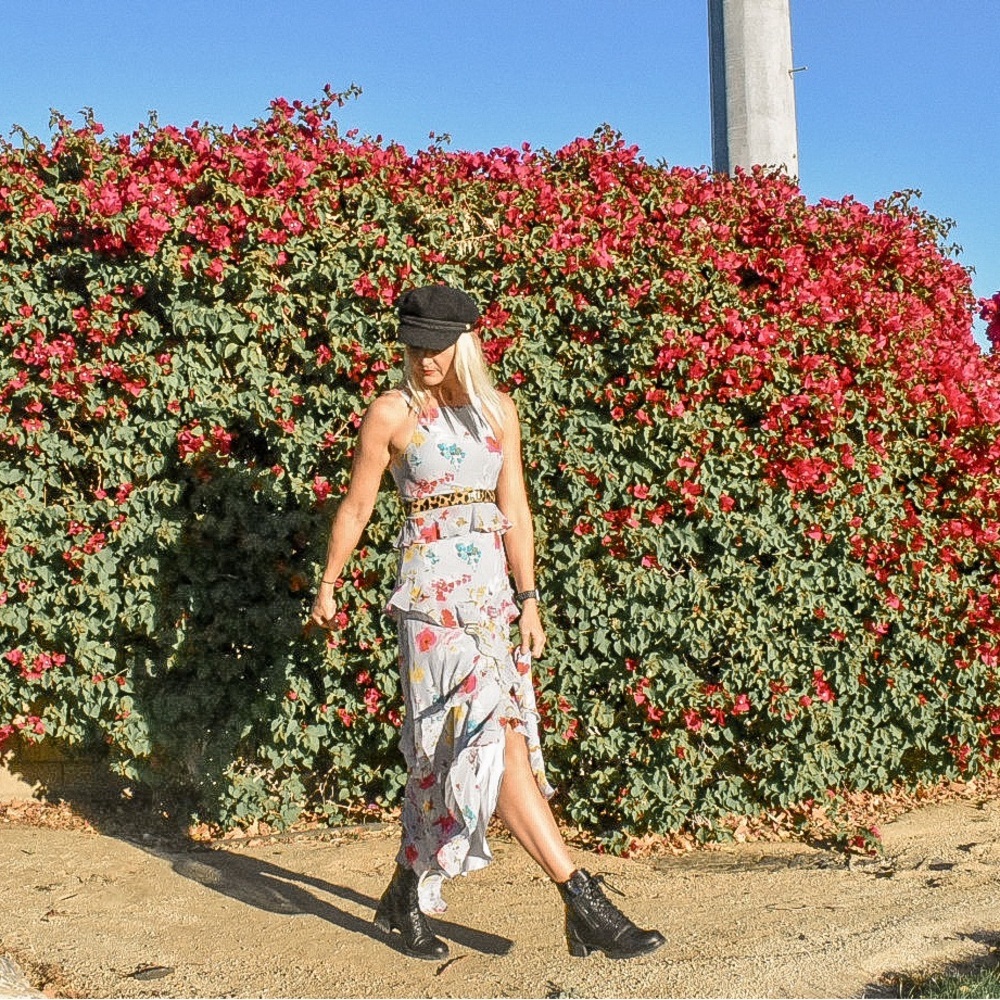 Rachel Roy purple lavender floral garden party ruffle maxi dress - Picture 4 of 16
